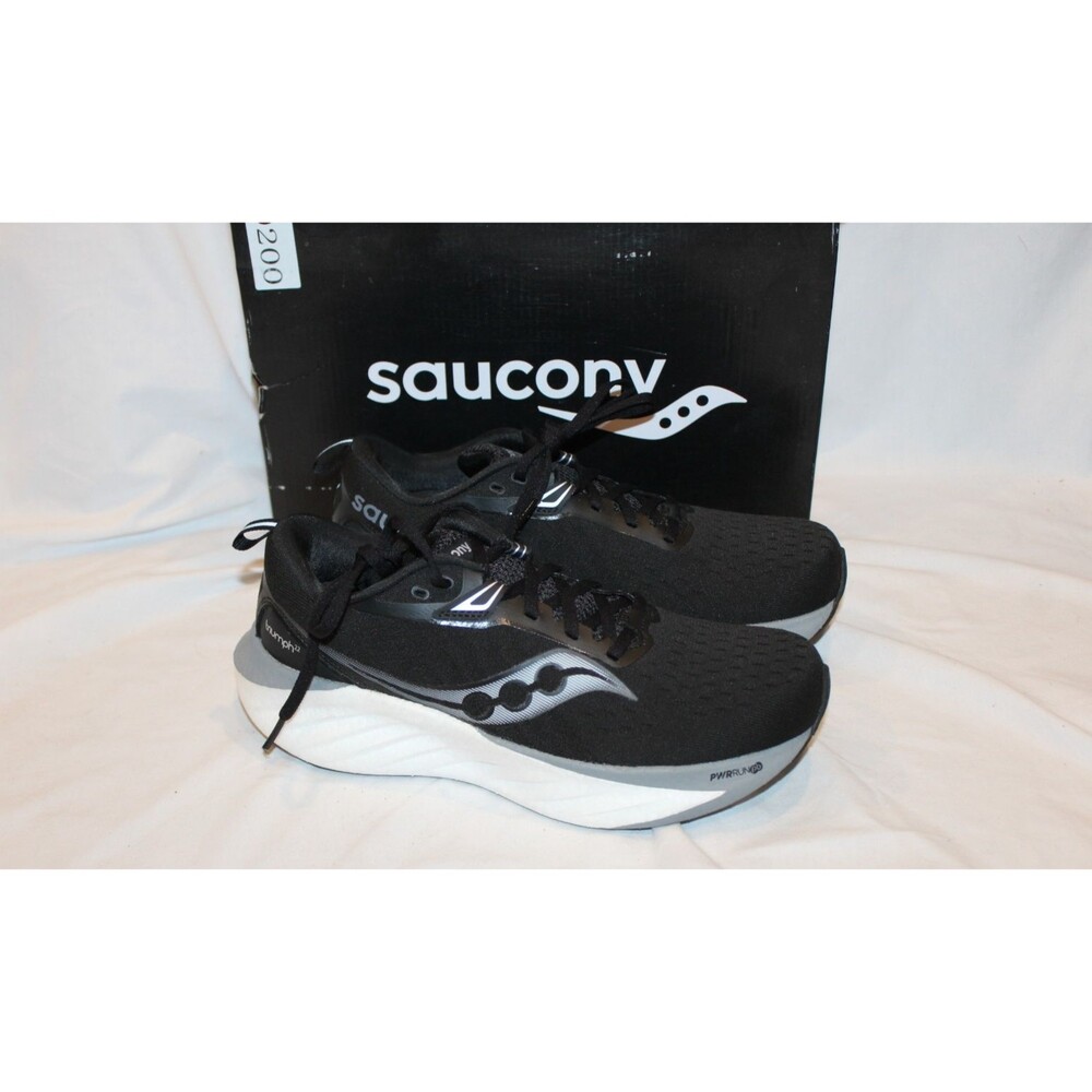 Saucony Triumph 22 Men's Athletic Running Sneakers Black White Sz 10
